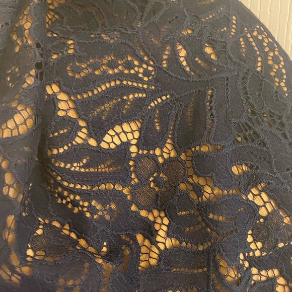 New with tags! Banana Republic Navy blue lace pencil skirt with nude liner - Picture 3 of 3